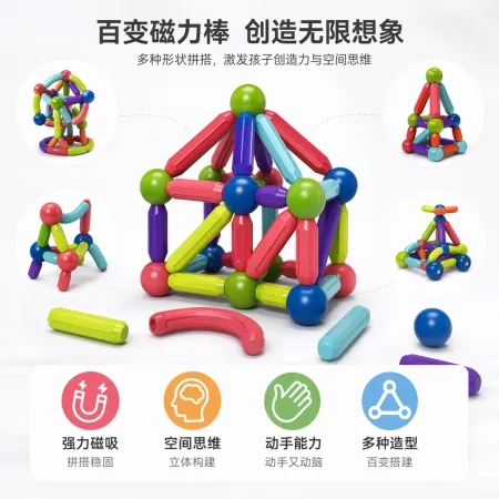 Colorful magnetic stick toy box, made of ABS safety material, 3-12 years old early education and intelligence set Colorful magnetic stick toy box, made of ABS safety material, 3-12 years old early education and intelligence set